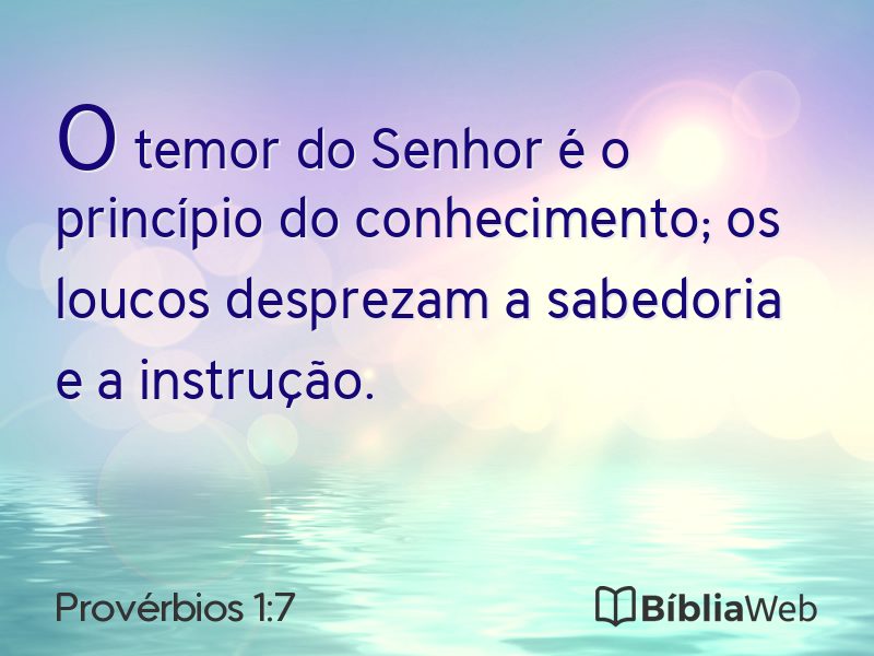 Provérbios 1:7 em imagem para compartilhar