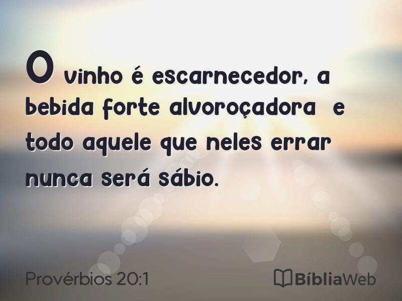 Provérbios 20:1 em imagem para compartilhar