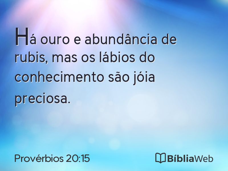 Provérbios 20:15 em imagem para compartilhar