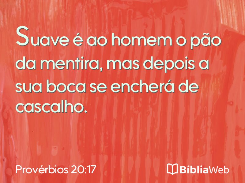 Provérbios 20:17 em imagem para compartilhar