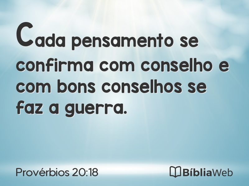 Provérbios 20:18 em imagem para compartilhar