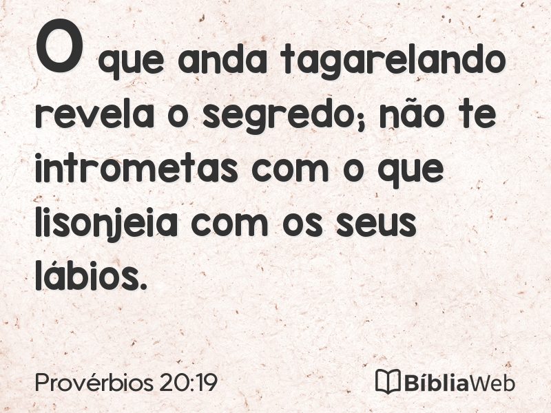 Provérbios 20:19 em imagem para compartilhar