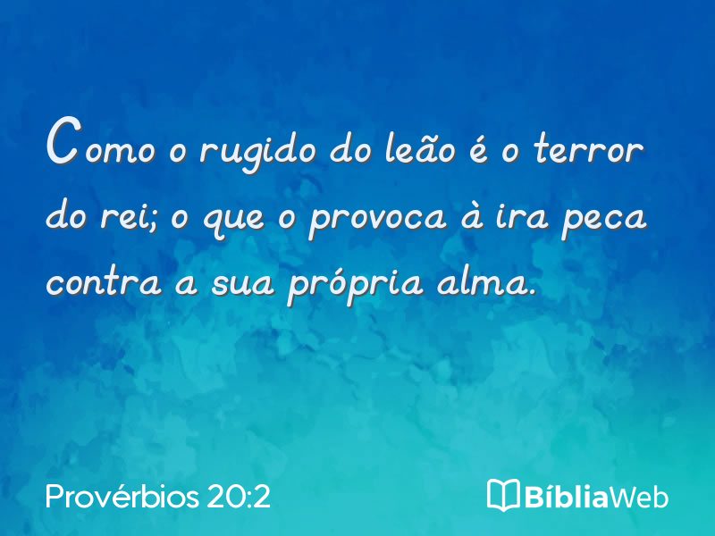 Provérbios 20:2 em imagem para compartilhar