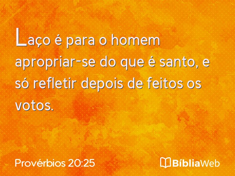 Provérbios 20:25 em imagem para compartilhar