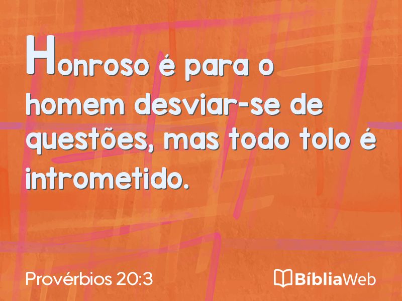Provérbios 20:3 em imagem para compartilhar