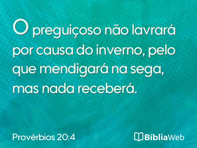 Provérbios 20:4 em imagem para compartilhar