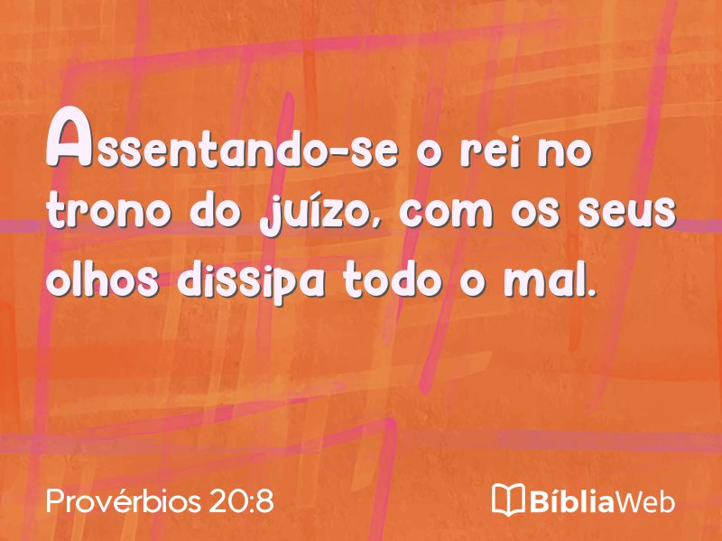 Provérbios 20:8 em imagem para compartilhar
