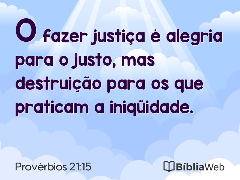 Provérbios 21:15 em imagem para compartilhar