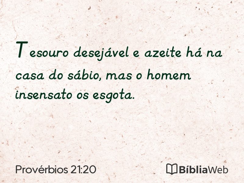 Provérbios 21:20 em imagem para compartilhar