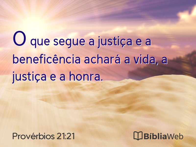 Provérbios 21:21 em imagem para compartilhar