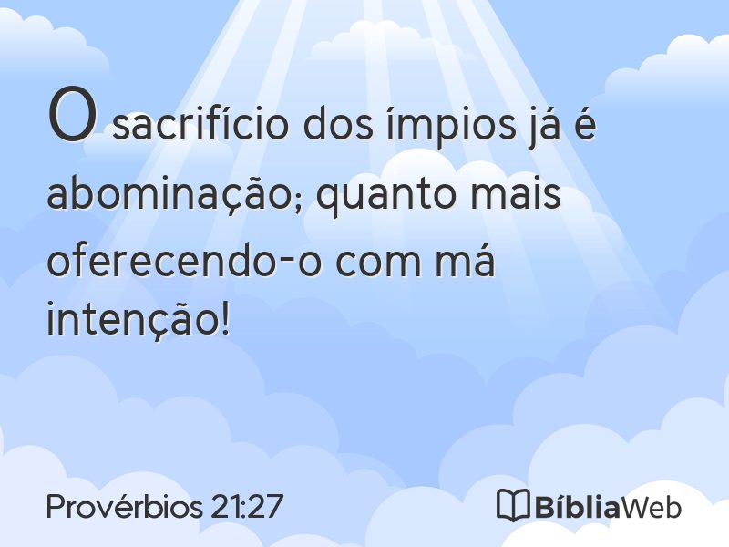 Provérbios 21:27 em imagem para compartilhar