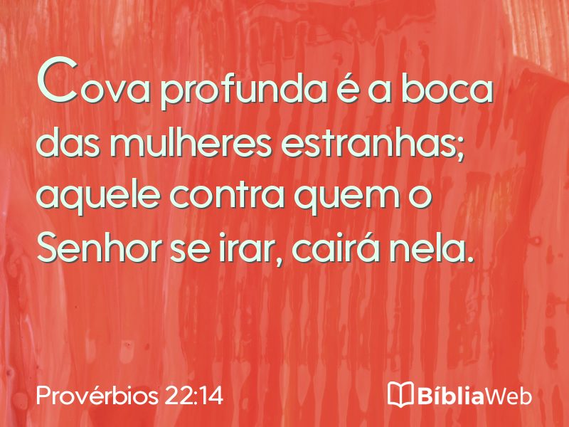 Provérbios 22:14 em imagem para compartilhar
