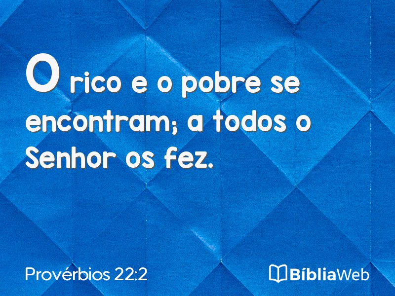 Provérbios 22:2 em imagem para compartilhar
