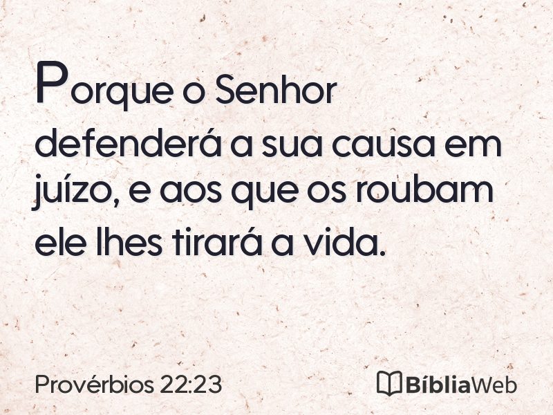 Provérbios 22:23 em imagem para compartilhar