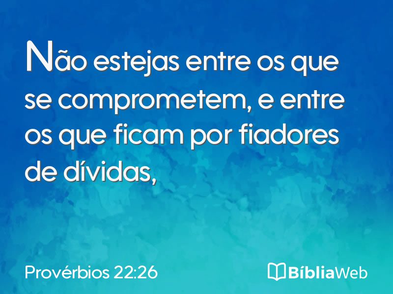 Provérbios 22:26 em imagem para compartilhar
