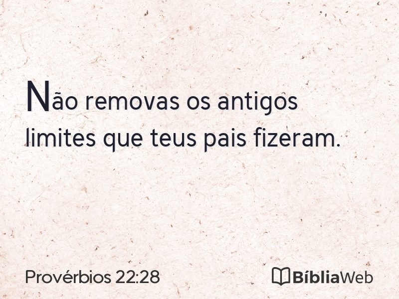 Provérbios 22:28 em imagem para compartilhar