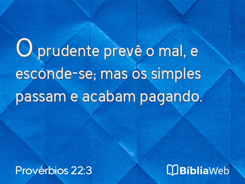 Provérbios 22:3 em imagem para compartilhar