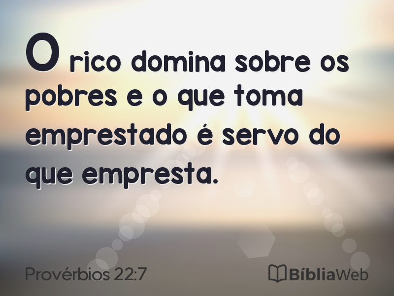 Provérbios 22:7 em imagem para compartilhar