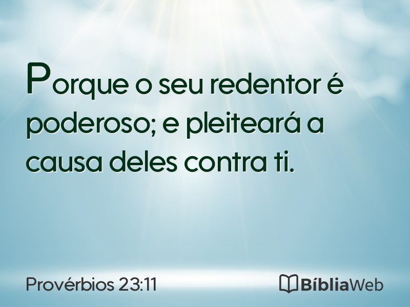 Provérbios 23:11 em imagem para compartilhar