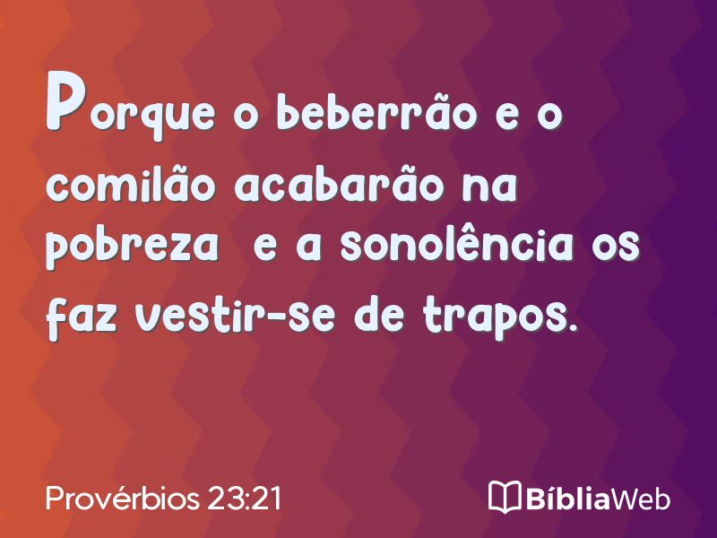 Provérbios 23:21 em imagem para compartilhar
