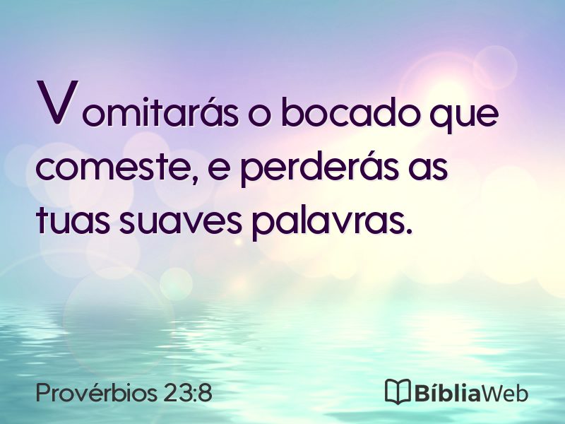 Provérbios 23:8 em imagem para compartilhar