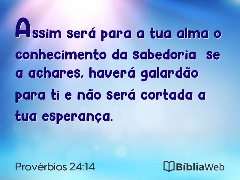 Provérbios 24:14 em imagem para compartilhar