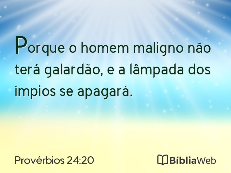 Provérbios 24:20 em imagem para compartilhar