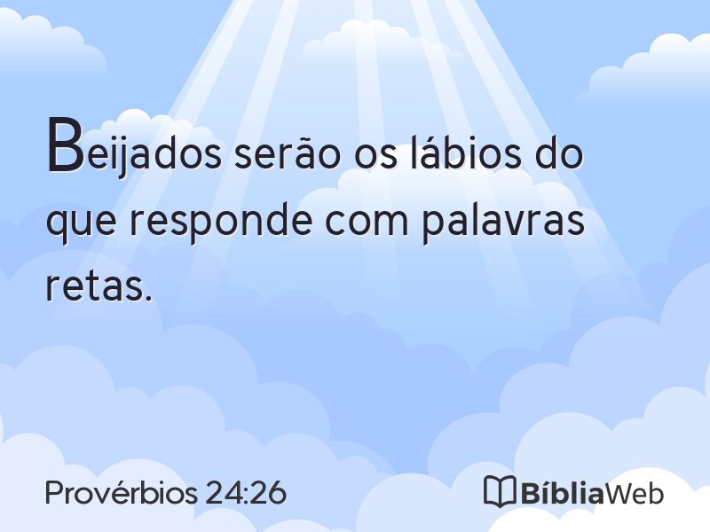 Provérbios 24:26 em imagem para compartilhar