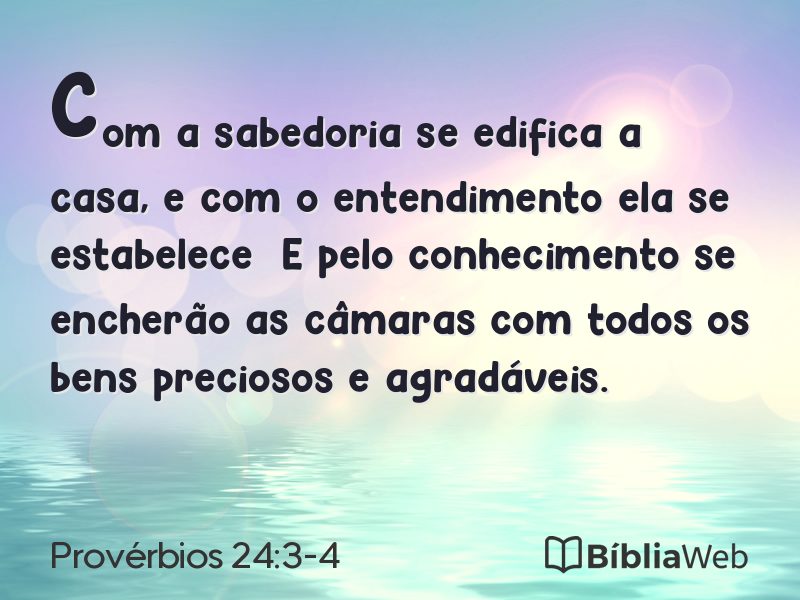 Provérbios 24:3-4 em imagem para compartilhar