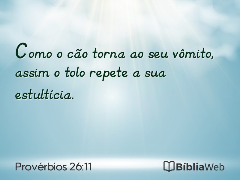 Provérbios 26:11 em imagem para compartilhar
