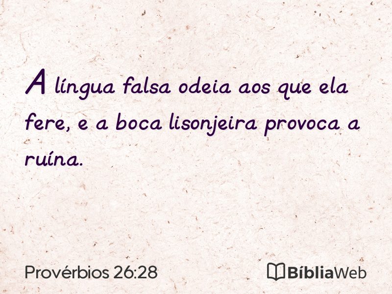 Provérbios 26:28 em imagem para compartilhar