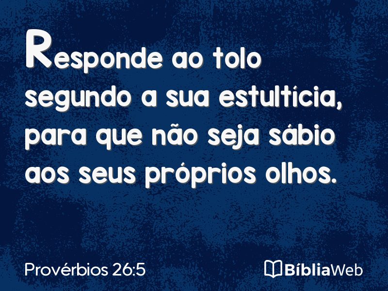 Provérbios 26:5 em imagem para compartilhar