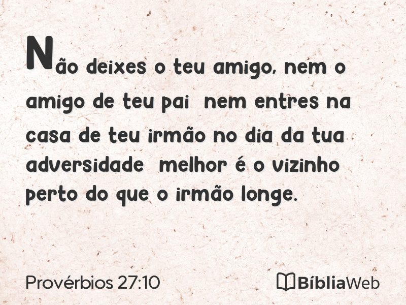 Provérbios 27:10 em imagem para compartilhar