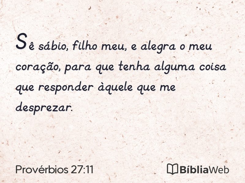 Provérbios 27:11 em imagem para compartilhar