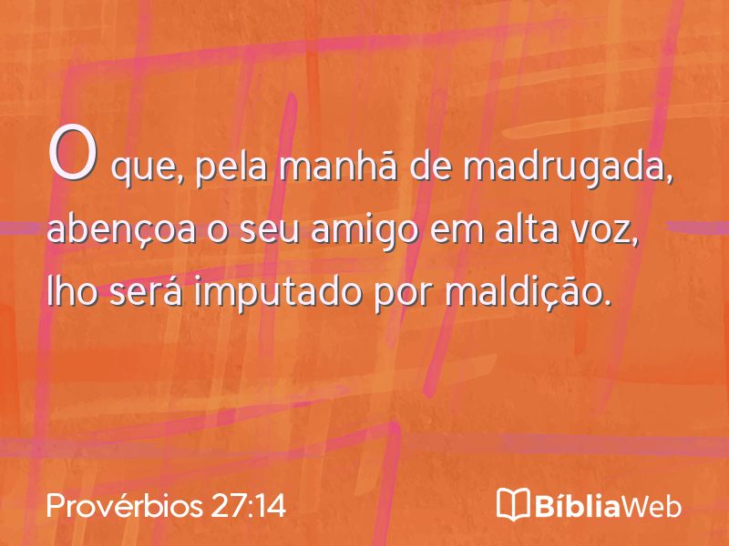 Provérbios 27:14 em imagem para compartilhar