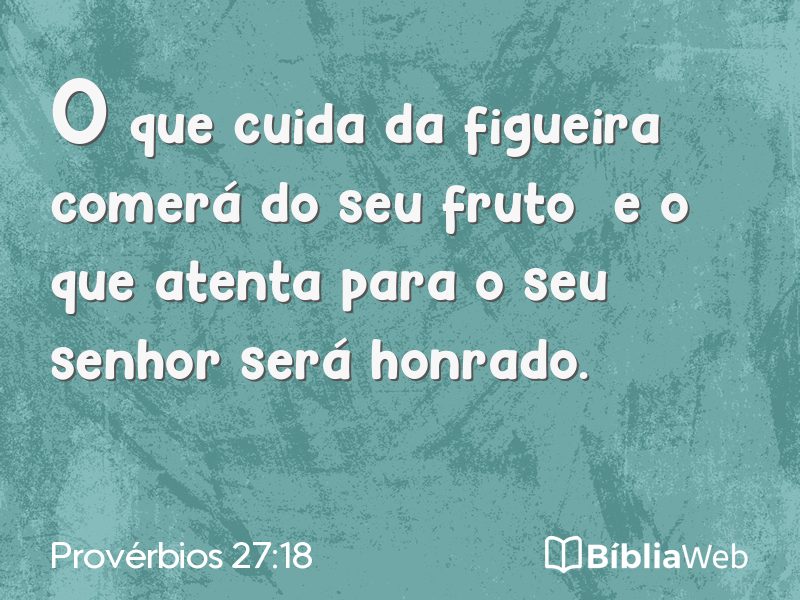 Provérbios 27:18 em imagem para compartilhar