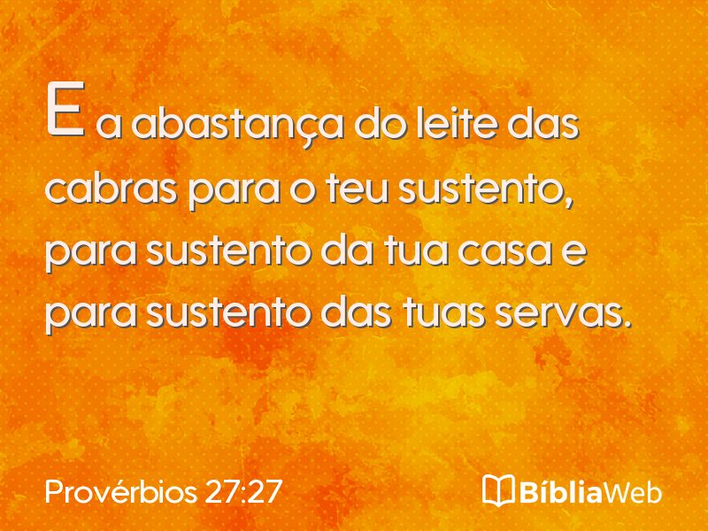 Provérbios 27:27 em imagem para compartilhar