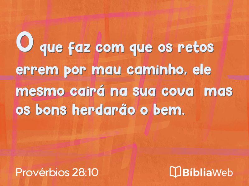 Provérbios 28:10 em imagem para compartilhar
