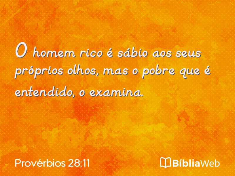 Provérbios 28:11 em imagem para compartilhar
