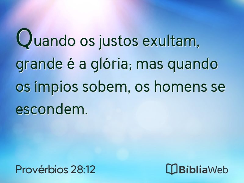 Provérbios 28:12 em imagem para compartilhar