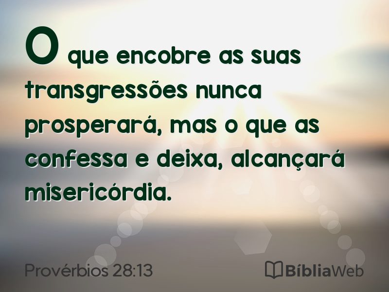 Provérbios 28:13 em imagem para compartilhar