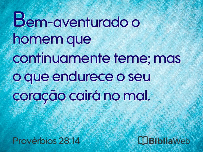Provérbios 28:14 em imagem para compartilhar