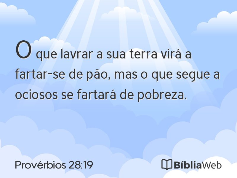 Provérbios 28:19 em imagem para compartilhar