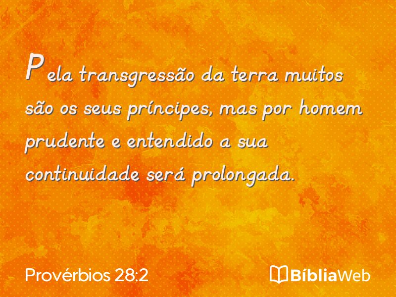 Provérbios 28:2 em imagem para compartilhar