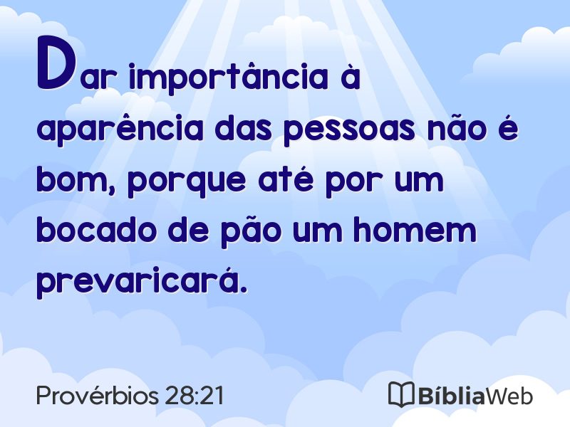 Provérbios 28:21 em imagem para compartilhar