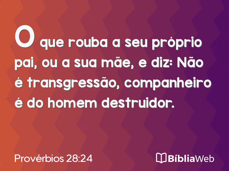 Provérbios 28:24 em imagem para compartilhar