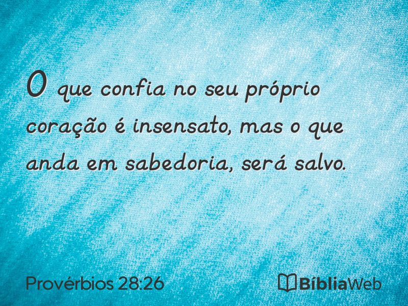 Provérbios 28:26 em imagem para compartilhar