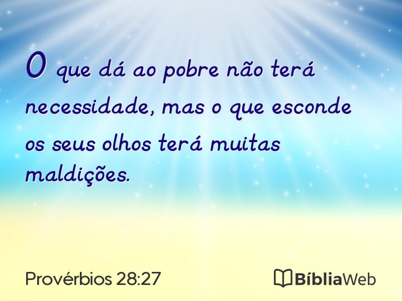 Provérbios 28:27 em imagem para compartilhar