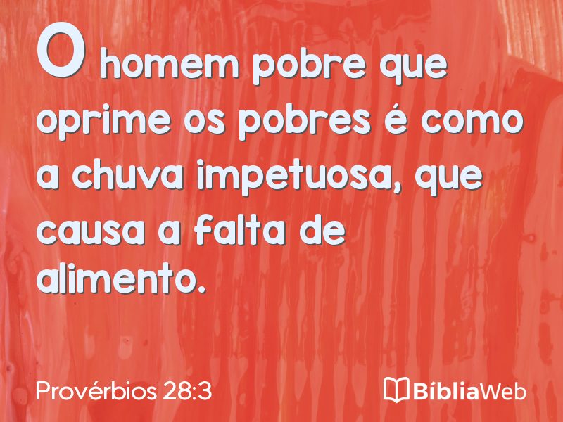 Provérbios 28:3 em imagem para compartilhar