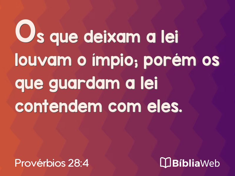 Provérbios 28:4 em imagem para compartilhar